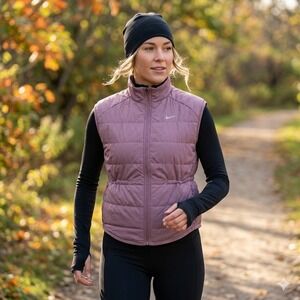 Nike Therma-FIT Running Vest Puffer FB7537-523 Plum Dust Women's XS **NEW**